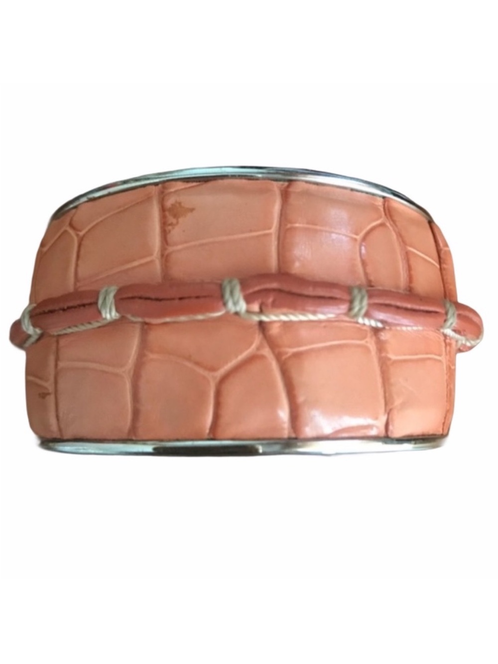 Tod’s metal and embossed leather cuff bracelet